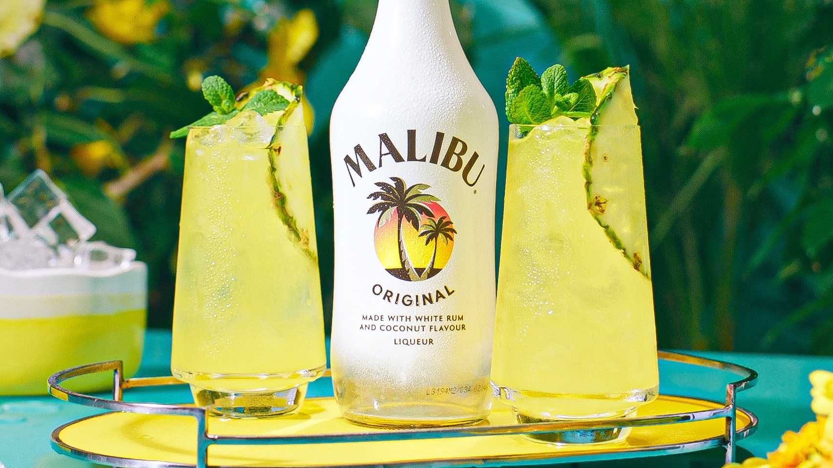 Malibu and pineapple juice