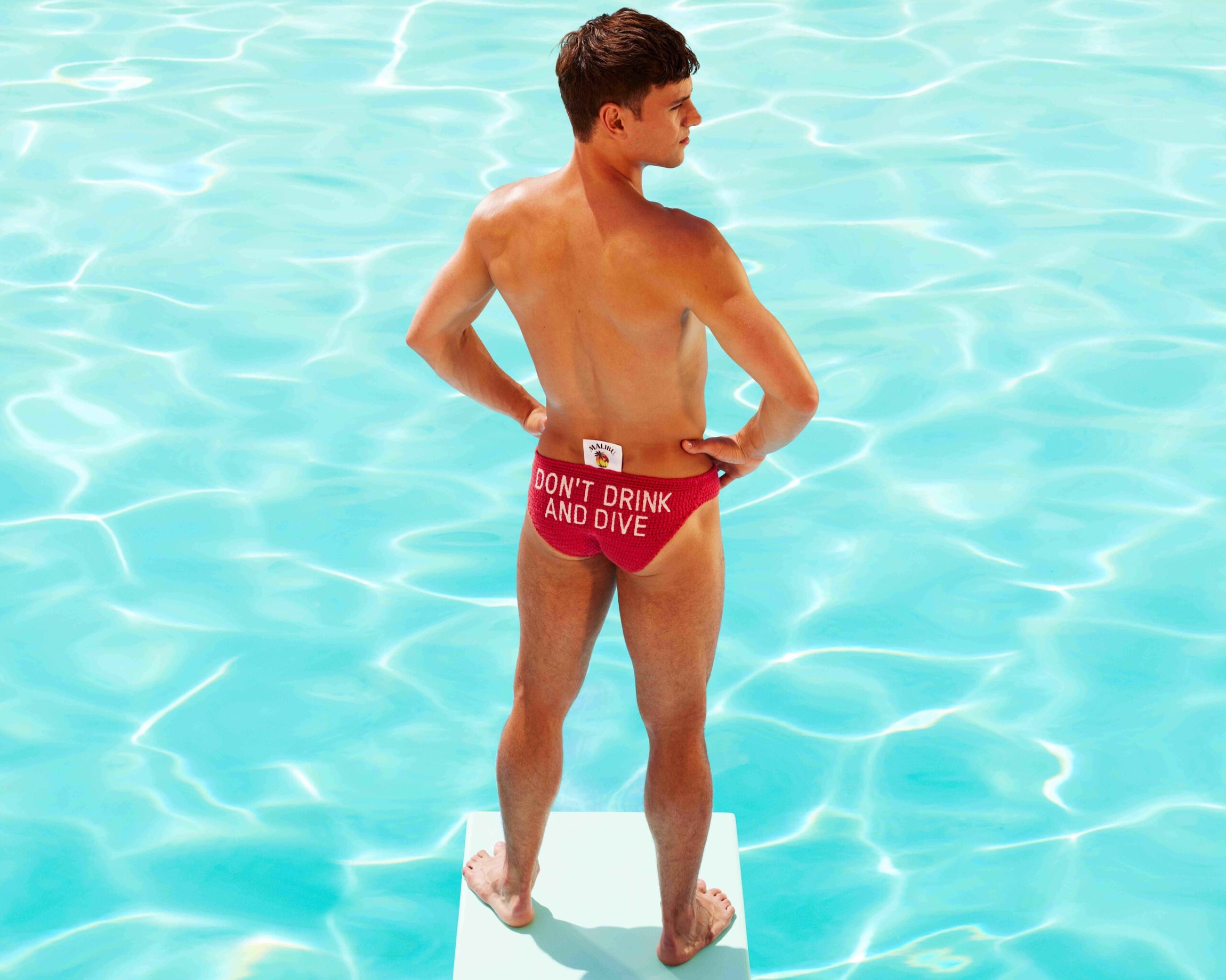 Tom Daley at the pool wearing 